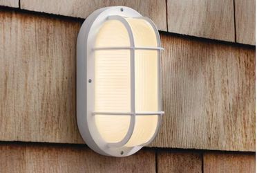 10 in. White Integrated LED Outdoor Hardwired Wall Lantern Sconce with Selectable CCT 