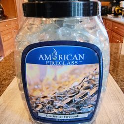American Fire Glass Fire Beads in 10Lb Jar - Glacier Ice