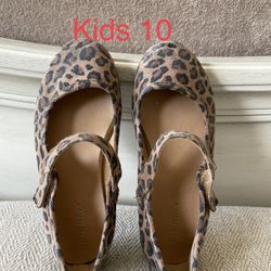Size 10 Leopard Ballet Flats For Girls