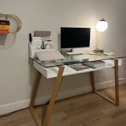 Lightly Used Chic Glass Desk