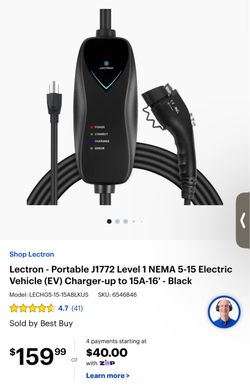 Lectron Portable J1772 Level 1 EV Charger