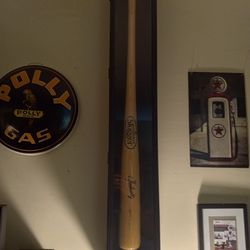 John Smoltz Signed Bat In Baseball In Glass Case With JSA Certificate Of Authenticity