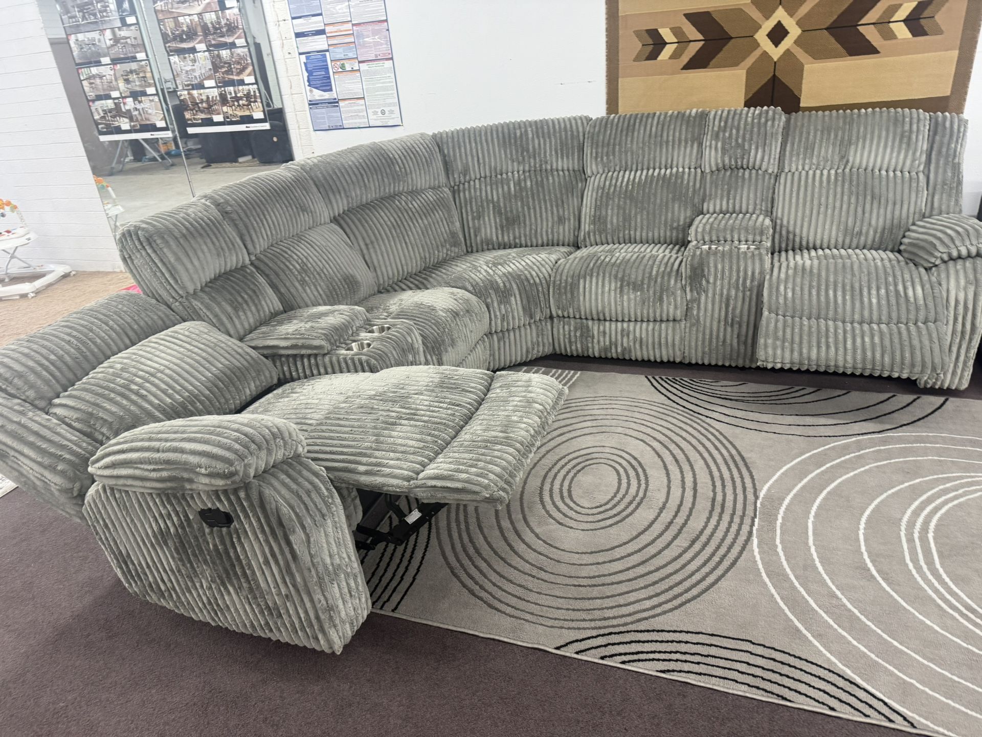 Grey Recliner Sectional