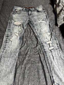Mens Rock Revival Jeans (32Wx30L) Slim Straight