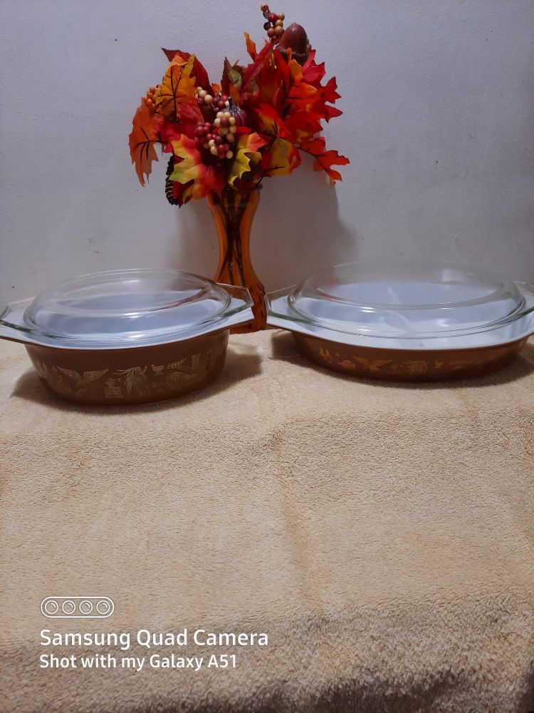 Two Pyrex baking dishes with glass lids