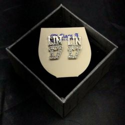 Set of Silver-plated Diamond-Studded Earrings