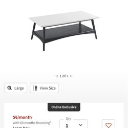 Coffee Table White with Black