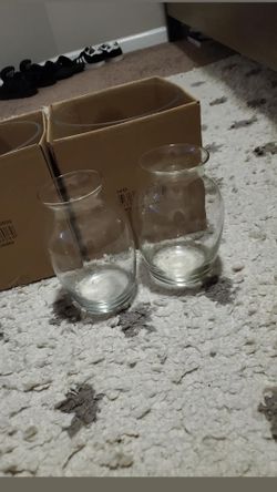 2 glass vases size- 7x3 1/2