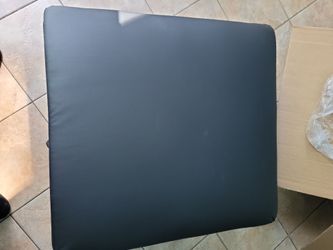 Black Faux Leather Storage Ottoman