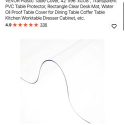 Plastic Table Cover, 42"x96"x0.08", 