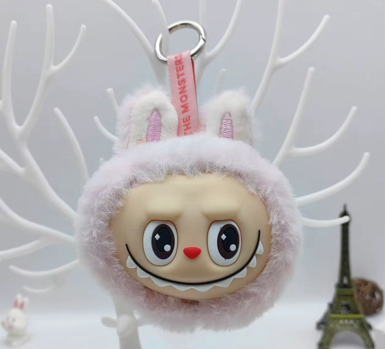 LABUBU Space Adventure Series Plush Keychain, The Monsters LABUBU Plush Figure Doll Keychains, PINK