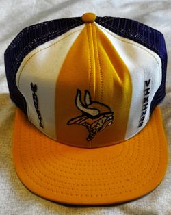 Minnesota Vikings Vintage AJD Lucky Stripes Mesh Snap Trucker Hat Cap