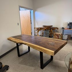 Solid Live Edge Wood Dining Table 