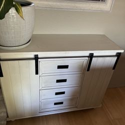Accent Vanity, TV Console, Dresser White W Drawers 