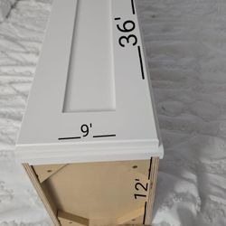 Norfolk Shaker 9 in. W x 36 in. H x 12 in. D in Painted White Plywood Assembled Wall Cabinet