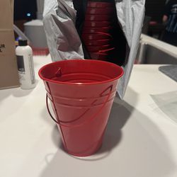 Small Red metal Buckets 