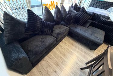 🛋️ Luxury Black Sectional Sofa – Modern, Spacious & Ultra Comfortable ⭐️ Shop with $0 down ⭐️