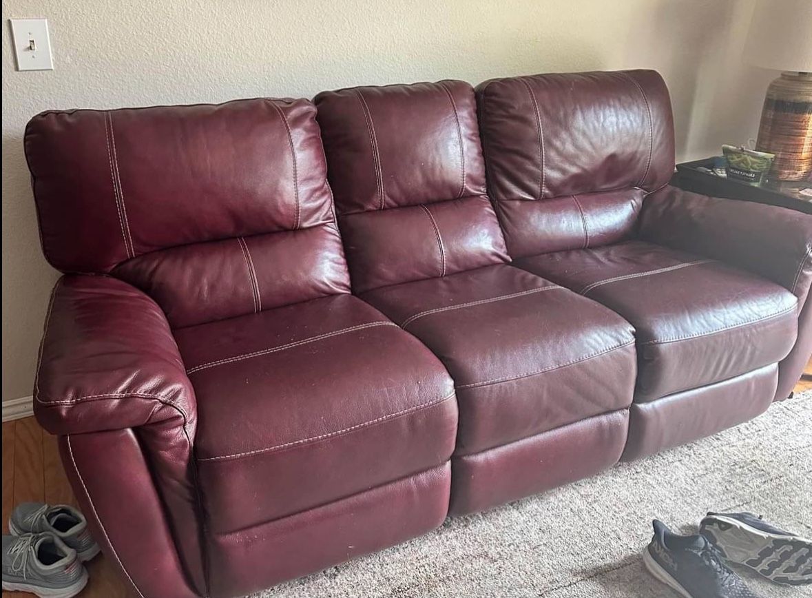 Burgundy Red Vegan Leather 86" Ferndale Power Recliner Sofa by Greyson Living