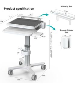 Medical Cart Mobile Trolley Height Adjustable Easy Installation Pallet Cart