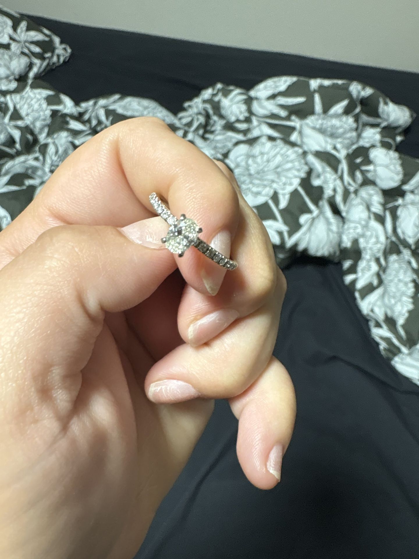 10k White Gold Engagement Ring