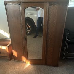 Tiger Oak Armoire Old Armoire 