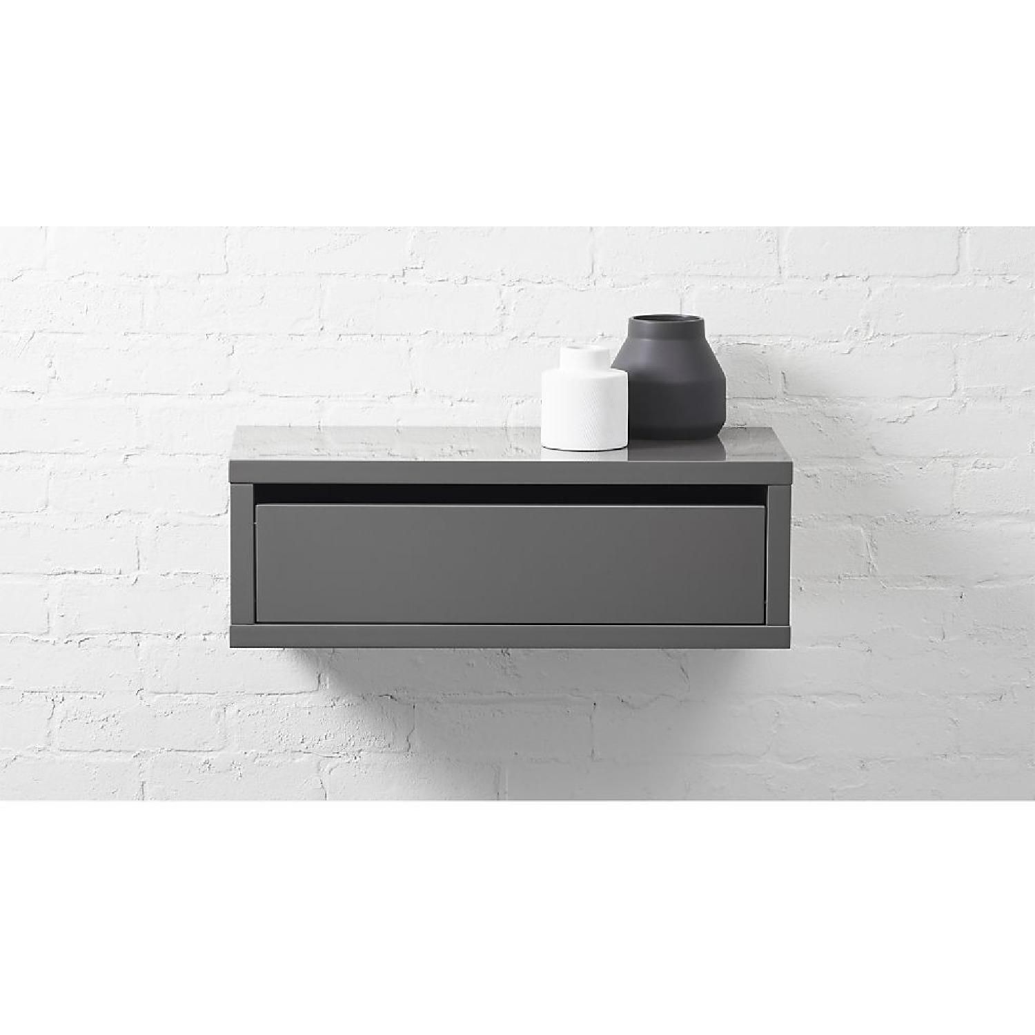 CB2 Slice Grey Wall Mounted Storage Shelf