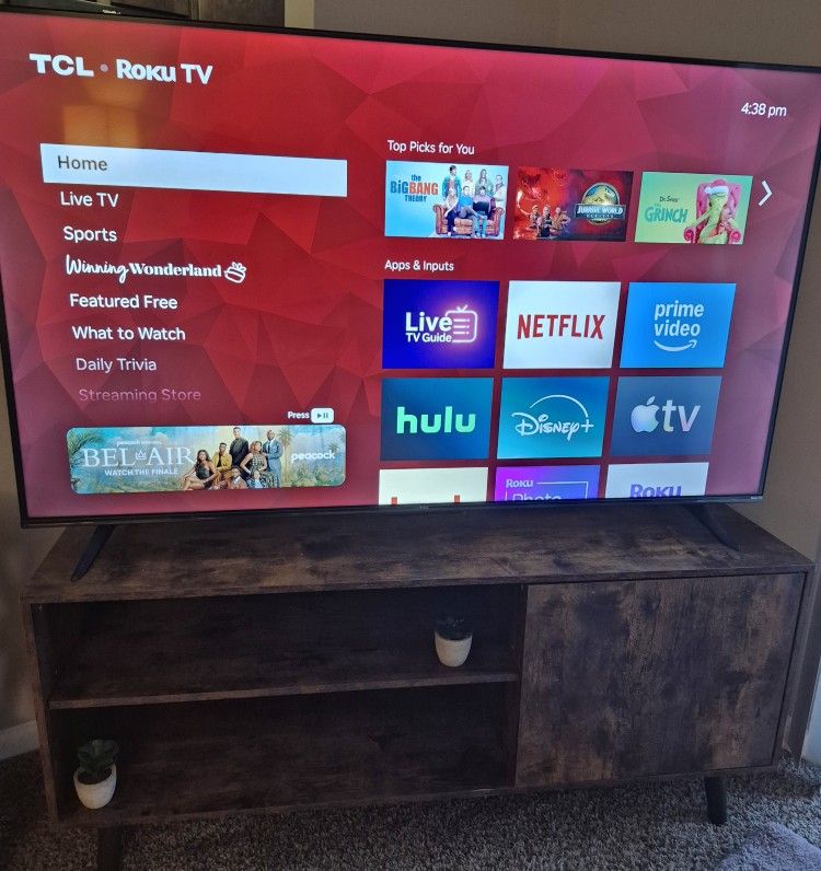 55 Inch TV With Stand And Two End Tables