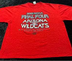Men 2XL Vintage Y2K 2001 Arizona Wildcats Basketball Final Four Tshirt