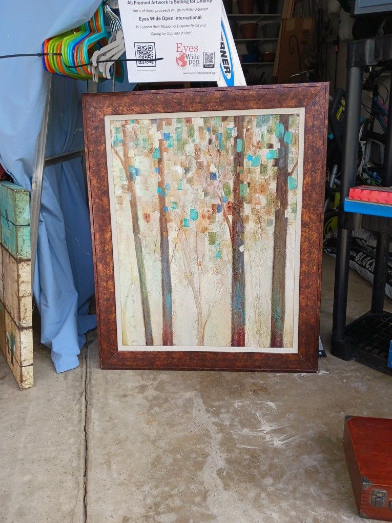 27 x 33.5 Abstract Tree Framed Art Print