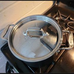 All-Clad 4 Quart Non-Stick Pot With Lid Nice! One little scratch inside
