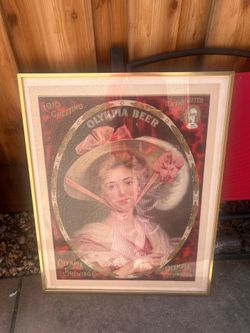 Vintage 1976 Olympia Beer Framed Print – “It’s the Water” Advertising Art