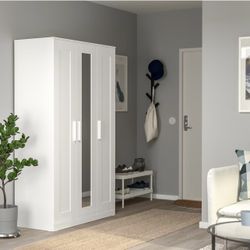White Cabinet Wardrobe Closet Armoire Storage Shelving 