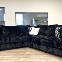 Vitaliy Black Corduroy Secional,seccional,couch/ Delivery Available