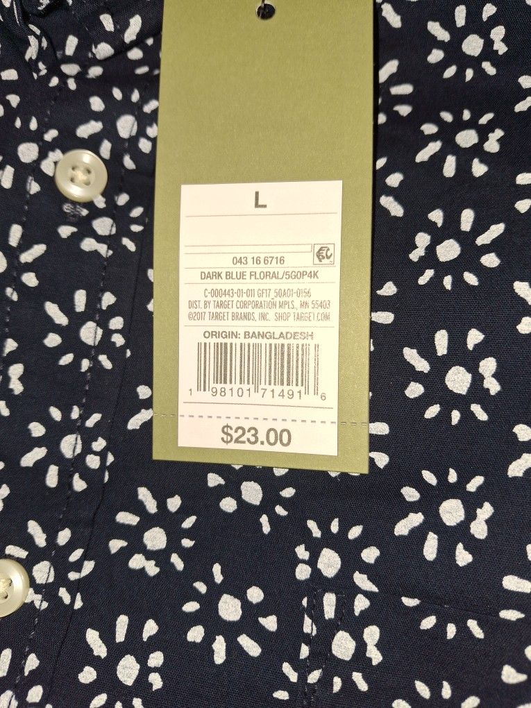 GOODFELLOW&CO Brand New Standard Fit The Vacay Short Sleeve button Up