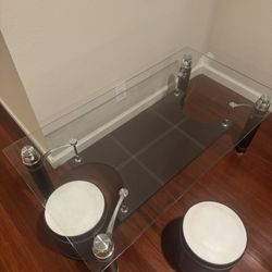 Glass Table + Stools