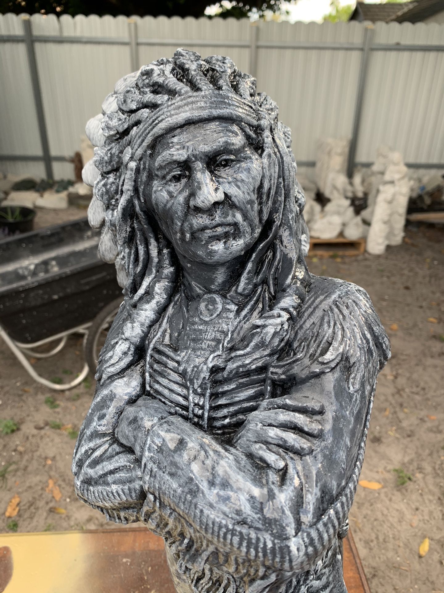 3ft Indian Chief Concrete Statue