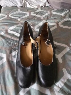 Artesanias Azteca Black Leather Folklorico Shoes Size 23