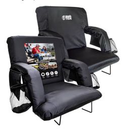 BRAWNTIDE Stadium Seat for Bleachers with Back Support - Wide Padded Reclining Bleacher Seat, Portab