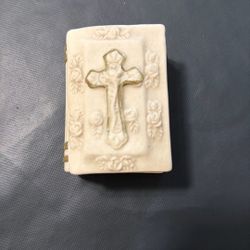 Porcelain Cross Box (Rosary Box?)