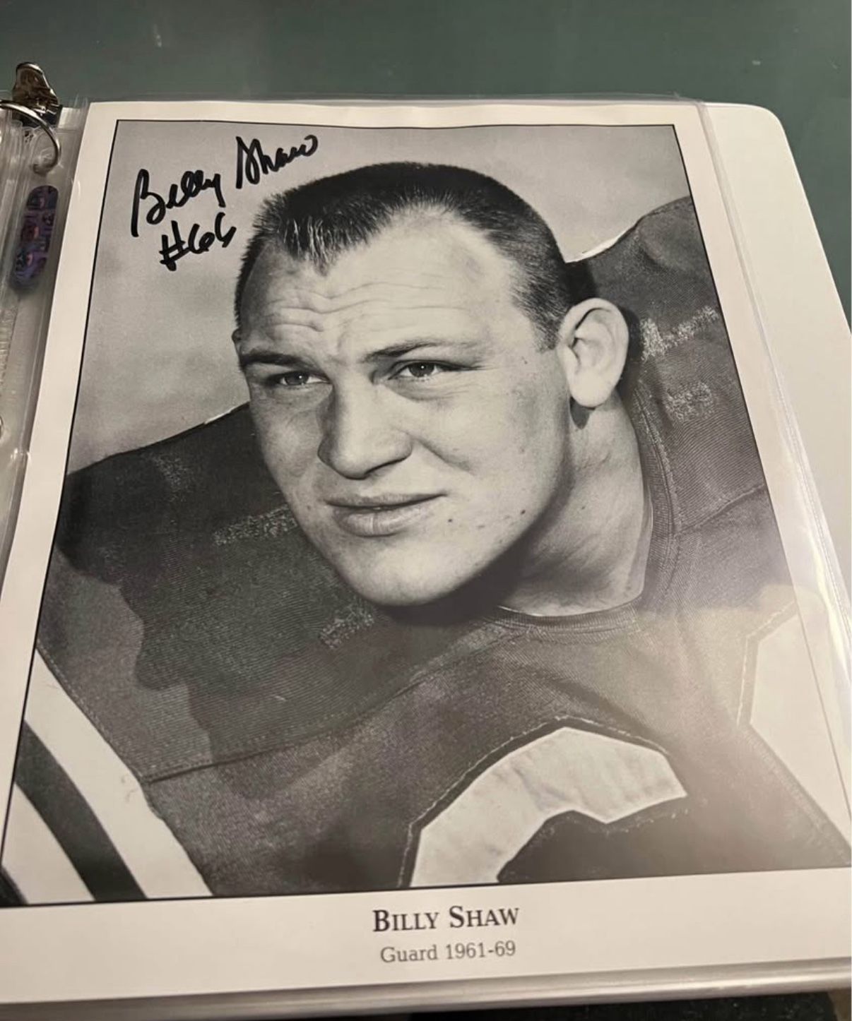 Buffalo Bills Billy Shaw Signed 8x10