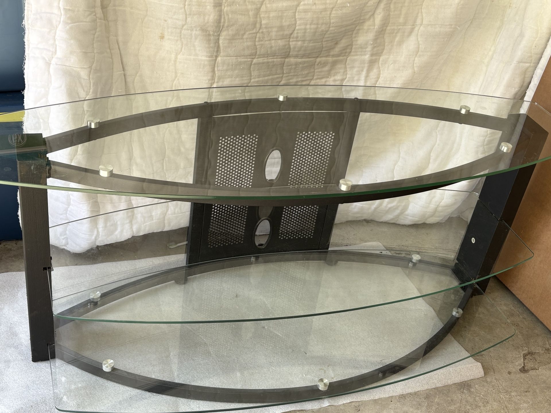 Glass and metal media stand/console
