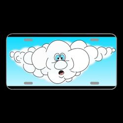 License Plate Novelty Car Front Cloud Wind Astounded Surprised