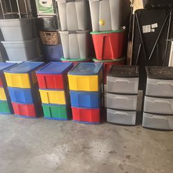 3 Drawer Medium Plastic Cart  6 Units