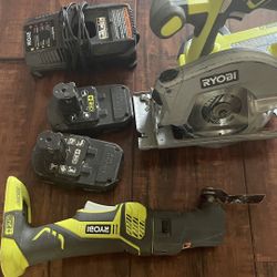 Ryobi Saw and Multipurpose Tool Set