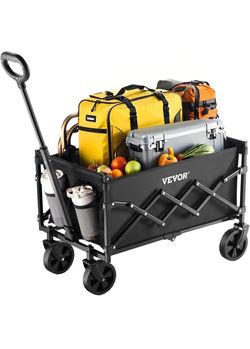 New!!!  VEVOR Collapsible Folding Wagon with Wheels, Wagons Carts Foldable with 225lbs Capacity, Lightweight Portable Utility Wagon Cart for Grocery S