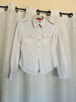 ABS  White Button-Down Long Sleeve Shirt