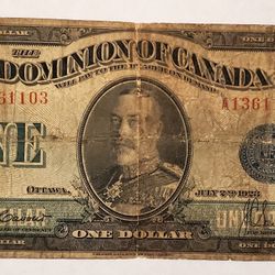 1923 Dominion Of Canada $1 Dollar.