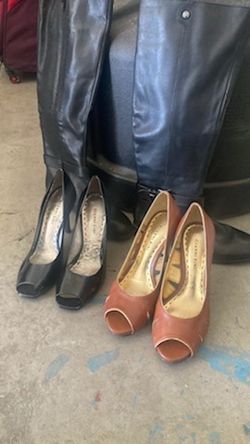Two Pairs of Peep-Toe Heels