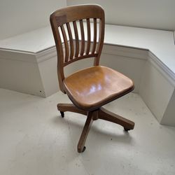 Antique Wood Desk Chair