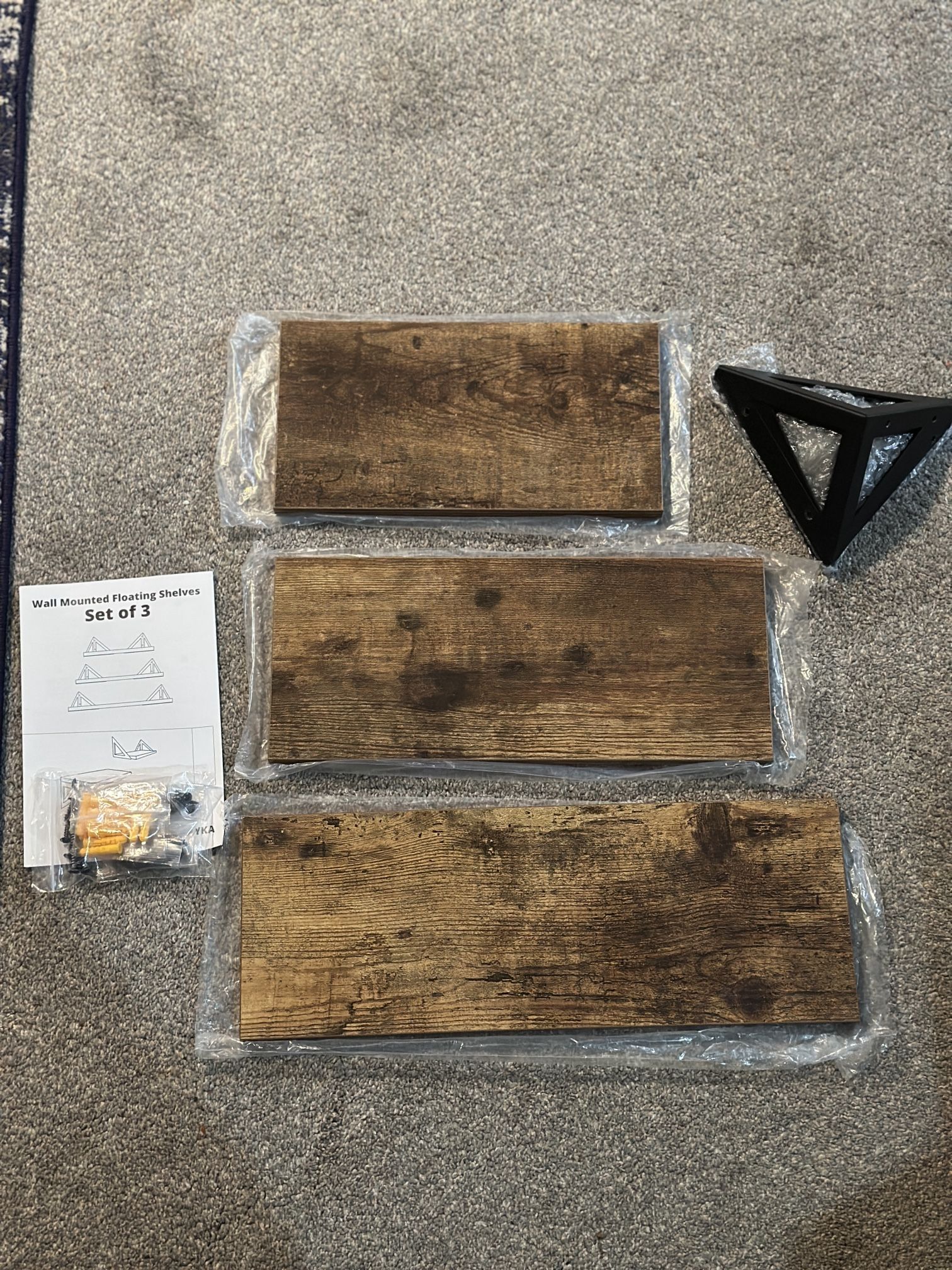 Set Of 3 Wooden Wall Floating shelves